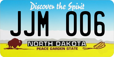 ND license plate JJM006