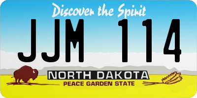 ND license plate JJM114