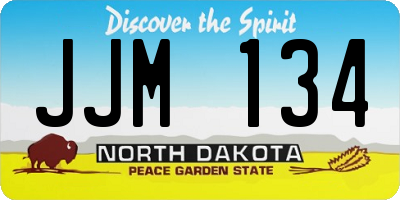 ND license plate JJM134