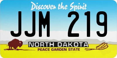 ND license plate JJM219