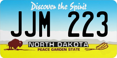 ND license plate JJM223