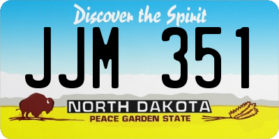 ND license plate JJM351