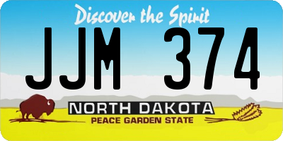 ND license plate JJM374