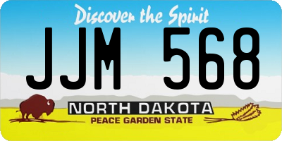 ND license plate JJM568