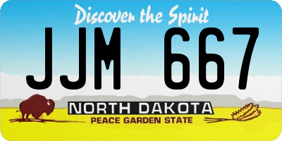 ND license plate JJM667
