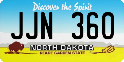 ND license plate JJN360