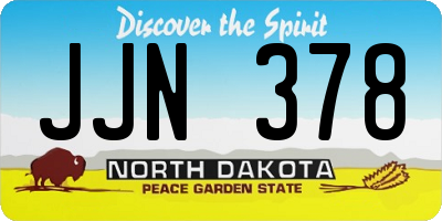 ND license plate JJN378