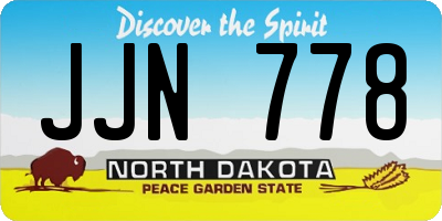 ND license plate JJN778