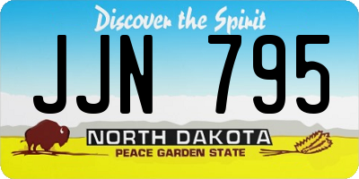 ND license plate JJN795