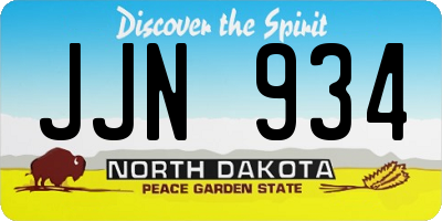 ND license plate JJN934