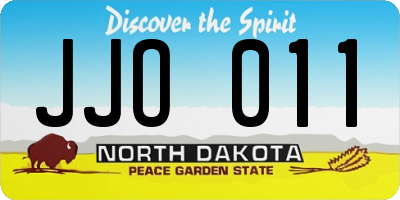 ND license plate JJO011