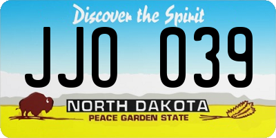 ND license plate JJO039