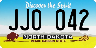 ND license plate JJO042