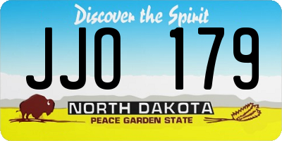 ND license plate JJO179