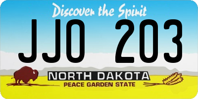 ND license plate JJO203