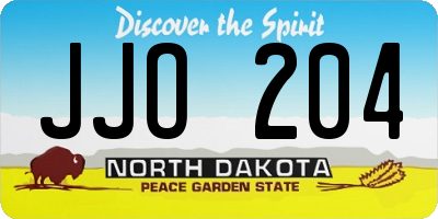 ND license plate JJO204