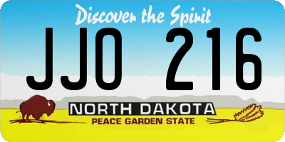 ND license plate JJO216