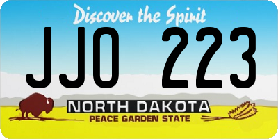 ND license plate JJO223