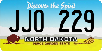 ND license plate JJO229