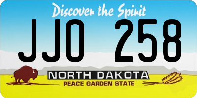 ND license plate JJO258