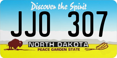 ND license plate JJO307