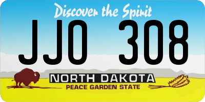 ND license plate JJO308