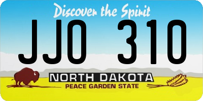 ND license plate JJO310