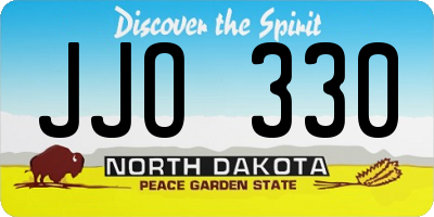 ND license plate JJO330