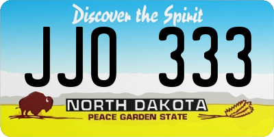 ND license plate JJO333