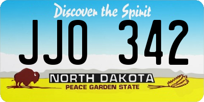 ND license plate JJO342