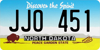 ND license plate JJO451