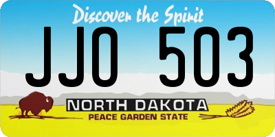 ND license plate JJO503