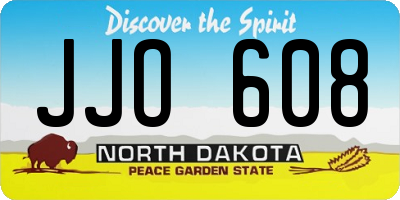 ND license plate JJO608