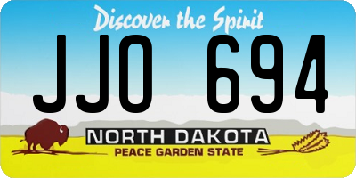 ND license plate JJO694