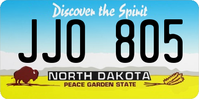 ND license plate JJO805