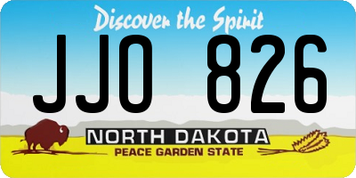 ND license plate JJO826