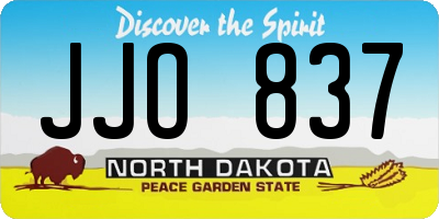 ND license plate JJO837