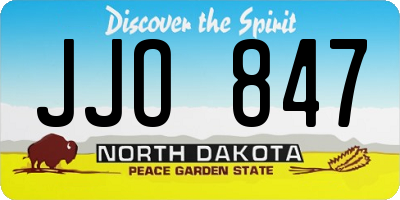 ND license plate JJO847