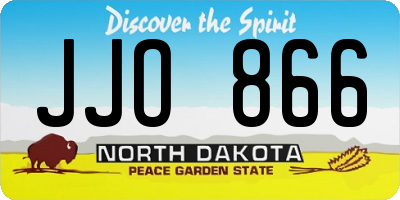 ND license plate JJO866