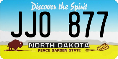 ND license plate JJO877