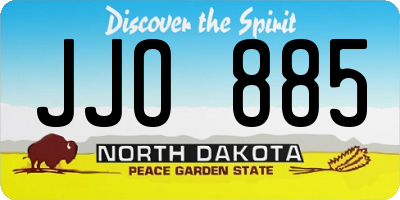 ND license plate JJO885