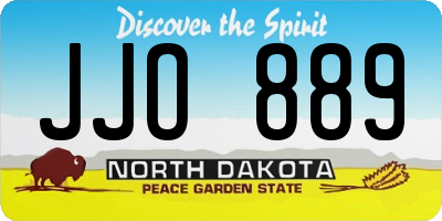 ND license plate JJO889