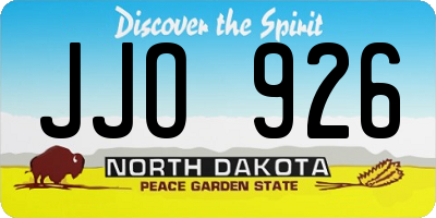 ND license plate JJO926