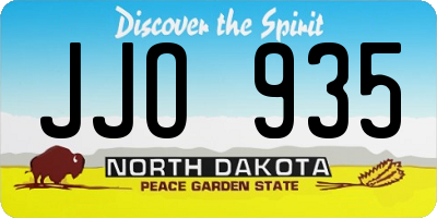 ND license plate JJO935