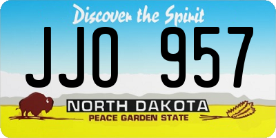 ND license plate JJO957