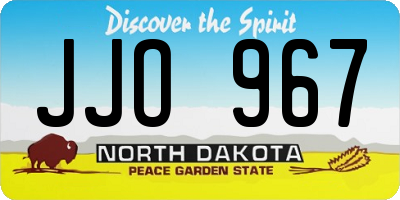 ND license plate JJO967