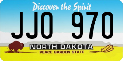 ND license plate JJO970