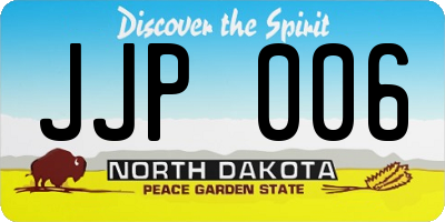 ND license plate JJP006