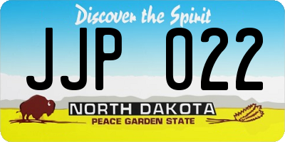 ND license plate JJP022