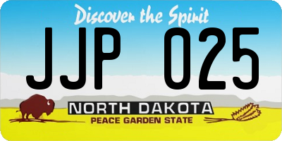 ND license plate JJP025